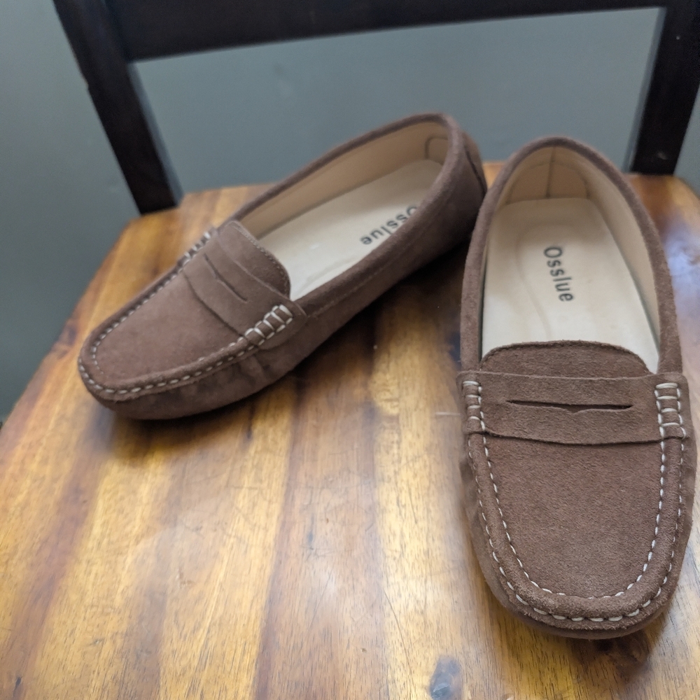 Osslue Moccasin Driving Shoe Leather Suede Brown Size 8.5 - Picture 15 of 16